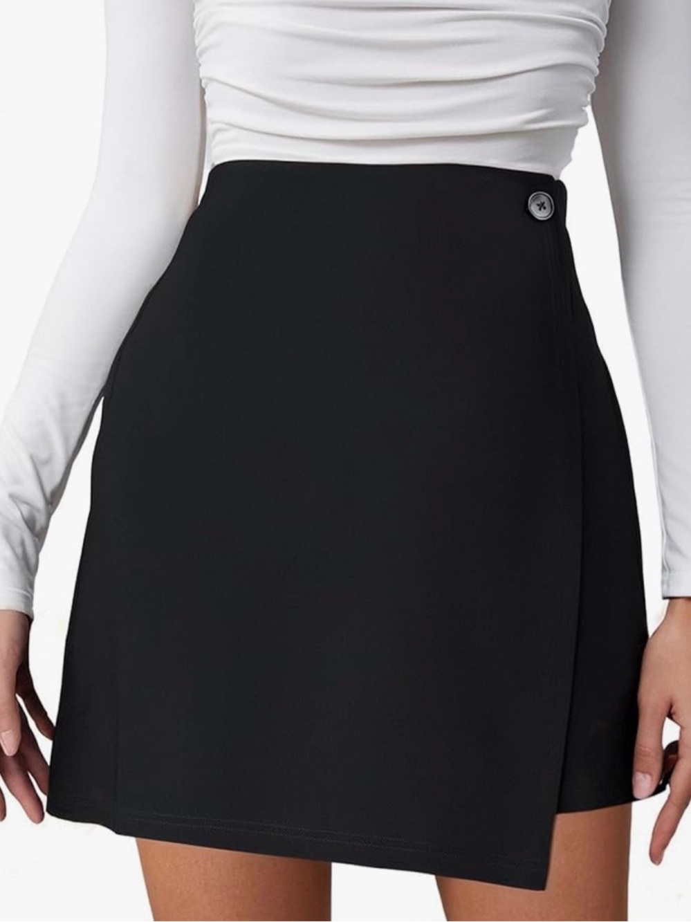 Wink Black Wrap-Style Mini Skirt